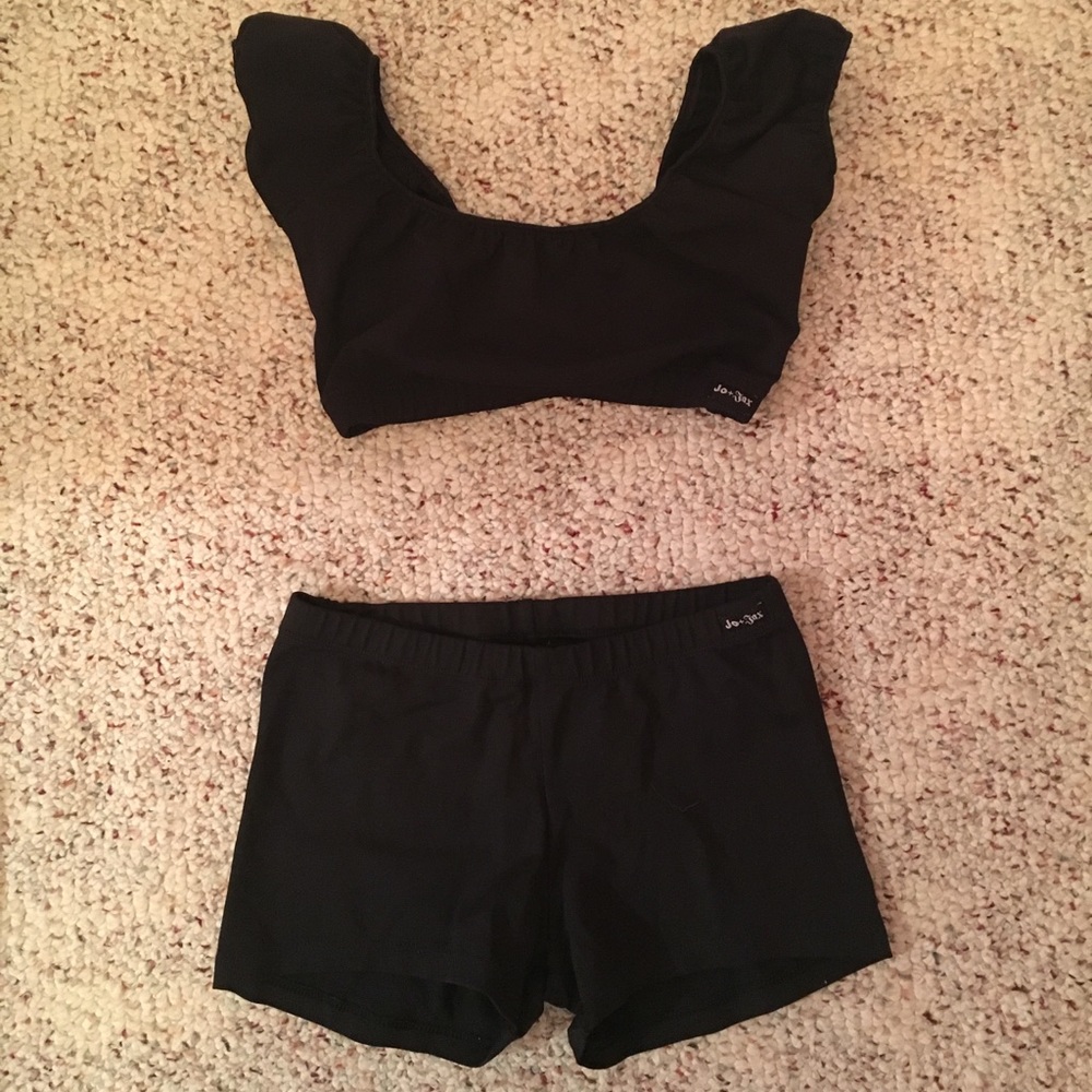 Jo+Jax girls black bra and shorts active wear